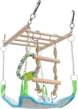 Suspension Bridge Adventure Playground with Hammock for Hamsters & Mice - Image 3
