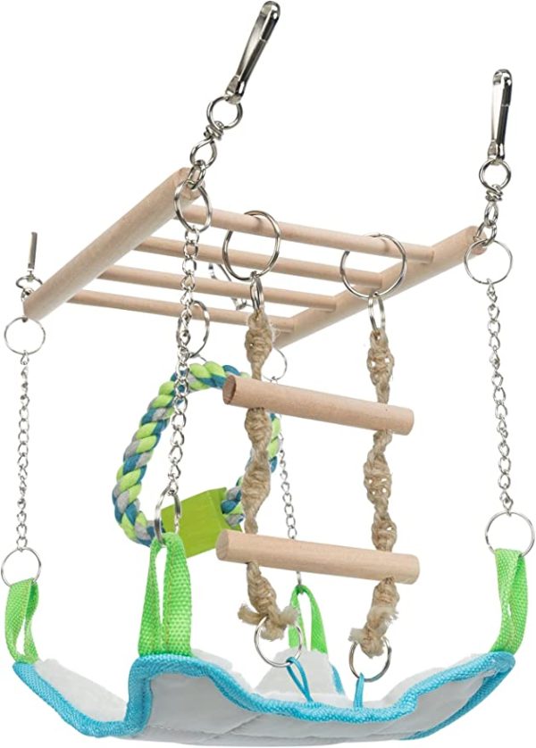 Suspension Bridge Adventure Playground with Hammock for Hamsters & Mice - Image 3