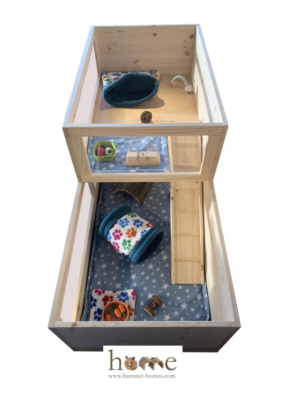 Guinea Pig Loft Extension 90x60x30cm with Access Hole + Ladder - Image 5